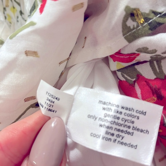 NWT Lane Bryant Floral Off The Puff Shoulder Dress 18 LONG Midi Plus Size - Picture 11 of 12